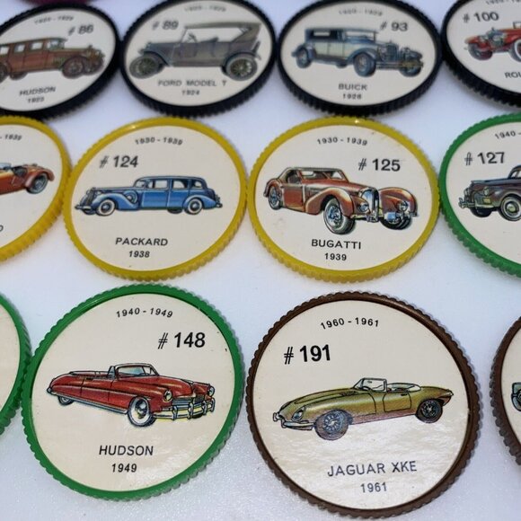 25 Vintage Jello Hostess Coins Automobile Antique Car Chips Picture Wheels - Picture 7 of 14